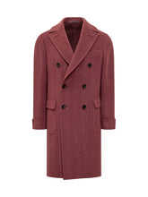 ESTERNO - Esterno Bordeaux Red Double-Breasted Wool Coat - Red | Lidia Shopping ® | Official Website