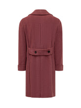 ESTERNO - Esterno Bordeaux Red Double-Breasted Wool Coat - Red | Lidia Shopping ® | Official Website
