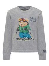 MC2 SAINT BARTH - Felpa Grigia con Orsetto Sciatore MC2 Saint Barth - Grigio | Lidia Shopping ® | Official Website
