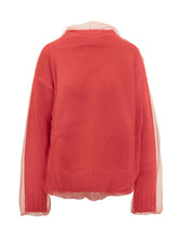 MSGM - Cardigan in Maglia con Tulle Msgm - Rosso - LIDIASHOPPING® - Official Website