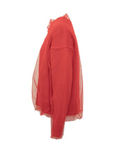 MSGM - Cardigan in Maglia con Tulle Msgm - Rosso | Lidia Shopping | Official Website