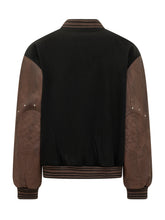 REPRESENT - Varsity Jacket with Contrast Sleeves and Patch - Black - LIDIASHOPPING® - Official Website