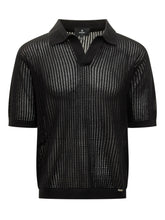 REPRESENT - Open Knit Polo Shirt - Black - LIDIASHOPPING® - Official Website