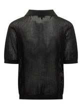 REPRESENT - Open Knit Polo Shirt - Black - LIDIASHOPPING® - Official Website