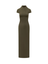 SOLACE LONDON - Long Dress With High Neck - Green - LIDIASHOPPING® - Official Website