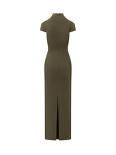 SOLACE LONDON - Long Dress With High Neck - Green - LIDIASHOPPING® - Official Website