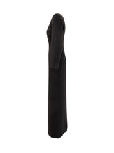 SOLACE LONDON - Long Dress With Deep V-Neckline - Black - LIDIASHOPPING® - Official Website