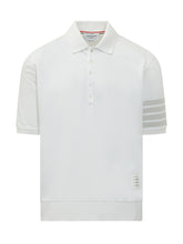 THOM BROWNE - Garment Dyed Short Sleeve Polo - White - LIDIASHOPPING® - Official Website