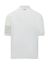 THOM BROWNE - Garment Dyed Short Sleeve Polo - White - LIDIASHOPPING® - Official Website