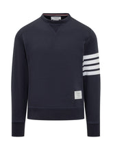 THOM BROWNE - Felpa Girocollo 4-Bar - Blu | Lidia Shopping | Official Website