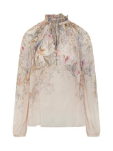 ZIMMERMANN - Blusa Rebellion con Stampa Floreale e Collo Alto - Rosa | Lidia Shopping ® | Official Website