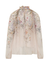 ZIMMERMANN - Blusa Rebellion con Stampa Floreale e Collo Alto - Rosa | Lidia Shopping ® | Official Website