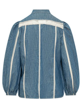 ZIMMERMANN - Camicia in Denim con Inserti in Pizzo - Blu | Lidia Shopping | Official Website