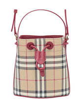 BURBERRY - Checked Bucket Bag - Red - LIDIASHOPPING® - Official Website
