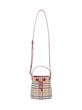 BURBERRY - Checked Bucket Bag - Red - LIDIASHOPPING® - Official Website