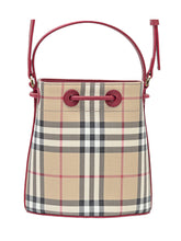 BURBERRY - Checked Bucket Bag - Red - LIDIASHOPPING® - Official Website