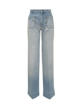 VICTORIA BECKHAM - Pantaloni Denim a Gamba Larga - Blu | Lidia Shopping ® | Official Website