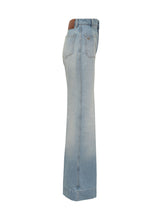 VICTORIA BECKHAM - Pantaloni Denim a Gamba Larga - Blu | Lidia Shopping ® | Official Website