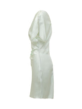 VICTORIA BECKHAM - Short Dress with Ruching - Green - LIDIASHOPPING® - Official Website