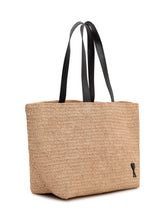 AMI ALEXANDRE MATTIUSSI - Borsa Ami de Coeur Tote in Paglia con Logo - Beige | Lidia Shopping | Official Website