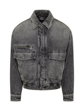 VERSACE - Denim Blouson Jacket - Black - LIDIASHOPPING® - Official Website