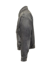 VERSACE - Denim Blouson Jacket - Black - LIDIASHOPPING® - Official Website