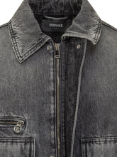 VERSACE - Denim Blouson Jacket - Black - LIDIASHOPPING® - Official Website