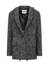 MSGM - MSGM Tweed Blazer with Frayed Edges - Black - LIDIASHOPPING® - Official Website