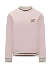 DROLE DE MONSIEUR - Crewneck Sweatshirt With Striped Trims - Pink - LIDIASHOPPING® - Official Website