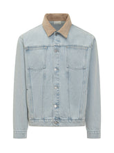 DROLE DE MONSIEUR - Denim Jacket With Contrast Collar - Blue - LIDIASHOPPING® - Official Website