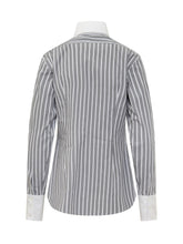 STELLA MCCARTNEY - Striped Shirt with Contrast Collar - Grey - LIDIASHOPPING® - Official Website