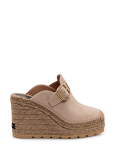 STELLA MCCARTNEY - Gala Suede Wedge Clog - Beige - LIDIASHOPPING® - Official Website
