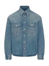 GIVENCHY - Denim Shirt With Pockets - Blue - LIDIASHOPPING® - Official Website