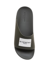 GIVENCHY - Sandali Slide con Fascia e Logo - Verde - LIDIASHOPPING® - Official Website
