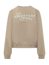 GIVENCHY - Crewneck Sweatshirt With Embroidered Logo - Beige - LIDIASHOPPING® - Official Website