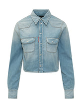 DSQUARED2 - Mini Western Denim Shirt - Blue - LIDIASHOPPING® - Official Website