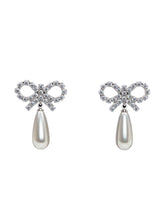 SELF-PORTRAIT - Orecchini Con Fiocco E Perla - Argento - LIDIASHOPPING® - Official Website