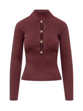 SELF-PORTRAIT - Top Lavorato Con Cut-Out - Rosso - LIDIASHOPPING® - Official Website