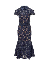 SELF-PORTRAIT - Floral Lace Midi Dress - Blue - LIDIASHOPPING® - Official Website