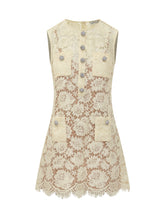 SELF-PORTRAIT - Abito Mini in Pizzo Ricamato - Giallo | Lidia Shopping ® | Official Website