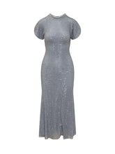 SELF-PORTRAIT - Abito Lungo con Strass - Blu - LIDIASHOPPING® - Official Website
