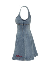 SELF-PORTRAIT - Abito Mini in Denim - Blu | Lidia Shopping | Official Website