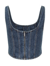 SELF-PORTRAIT - Denim Corset Top - Blu - LIDIASHOPPING® - Official Website