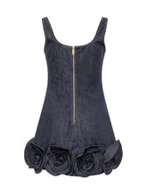 SELF-PORTRAIT - Abito Mini con Fiori 3D - Blu - LIDIASHOPPING® - Official Website