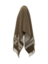 TORY BURCH - Poncho a Frange - Marrone | Lidia Shopping ® | Official Website