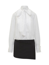 THE ATTICO - Blouse with Bow Detail and Layered Hem - White - LIDIASHOPPING® - Official Website