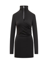 THE ATTICO - Abito a Maniche Lunghe con Collo Alto - Nero - LIDIASHOPPING® - Official Website