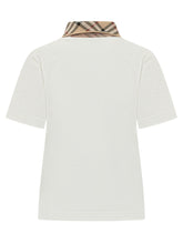 BURBERRY - Polo con Motivo Check - Bianco | Lidia Shopping | Official Website