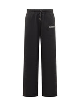 BURBERRY - Wide-Leg Pants with Logo Embroidery - Black - LIDIASHOPPING® - Official Website