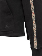 BURBERRY - Zip Up Hoodie with Check Detail - Black - LIDIASHOPPING® - Official Website